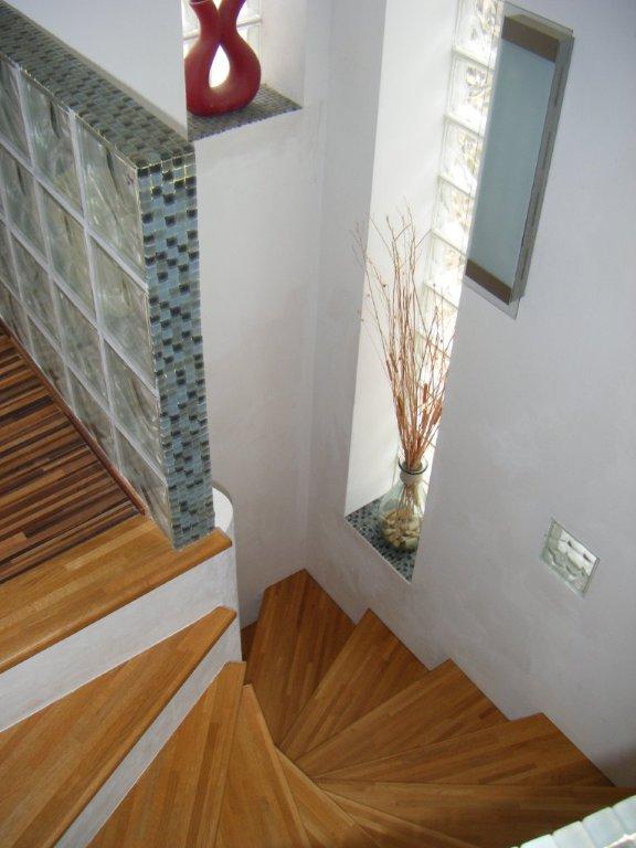 spiral wooden stairs